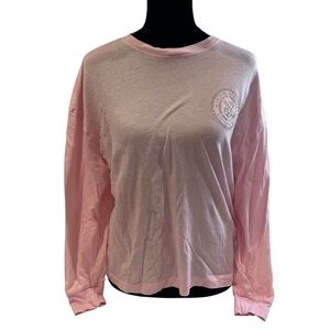 victorias secret pink long sleeve bling logo pajama top xs short